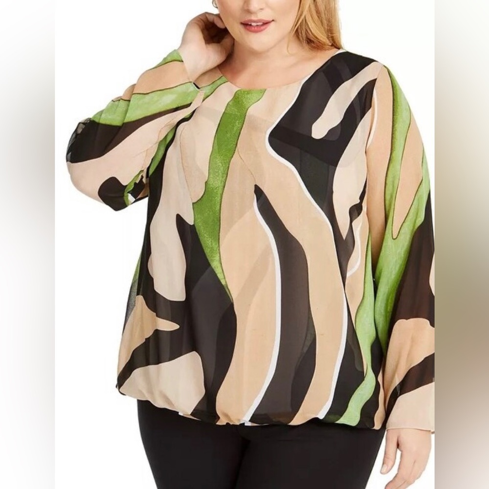 NWT Alfani Chiffon Blouson Top